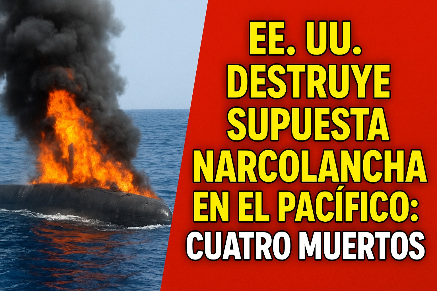 EE. UU. destruye supuesta narcolancha en el Pacífico: cuatro muertos