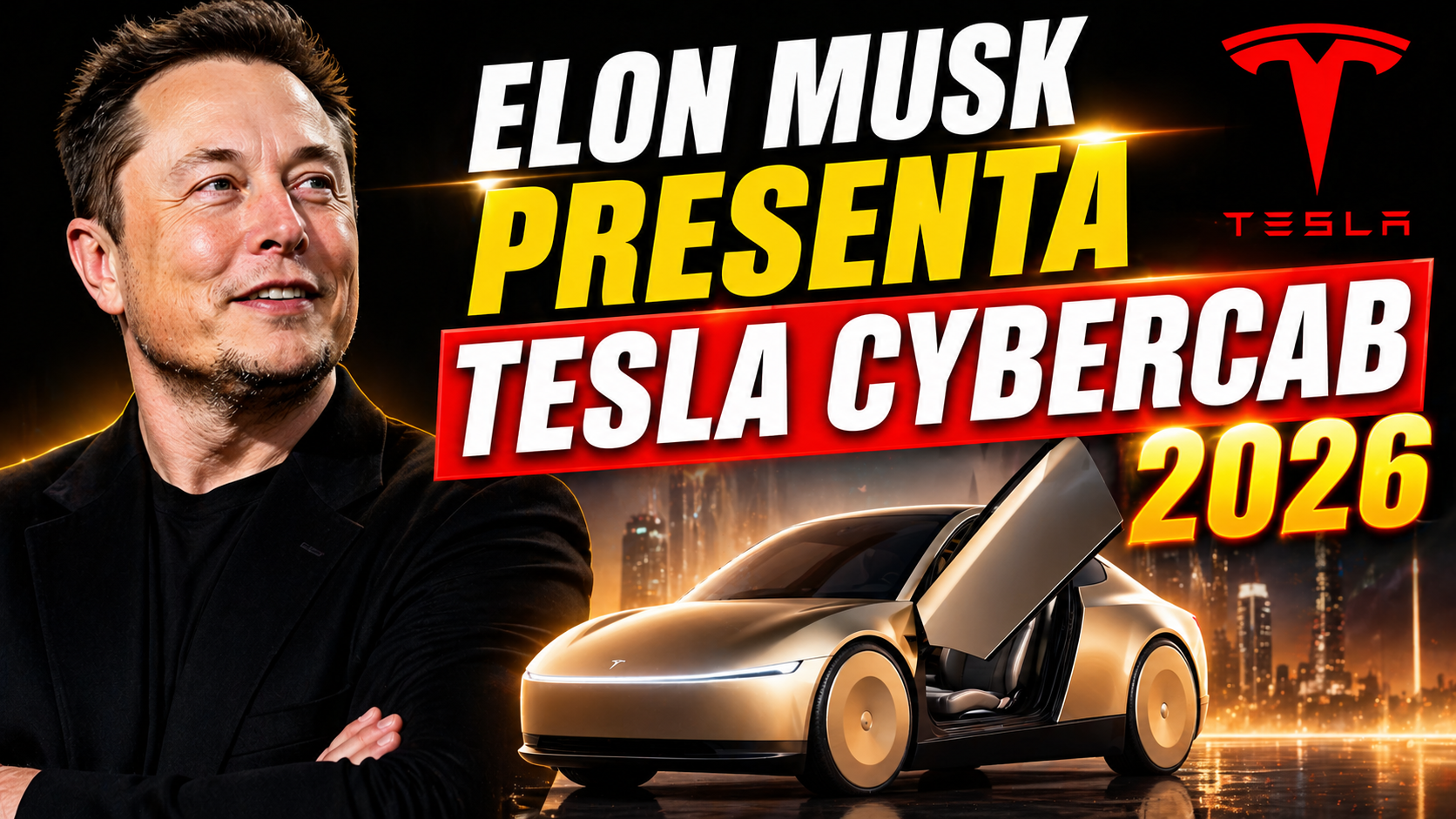Elon Musk Presenta Tesla Cybercab 2026 Producción Masiva de Robotaxis Autónomos
