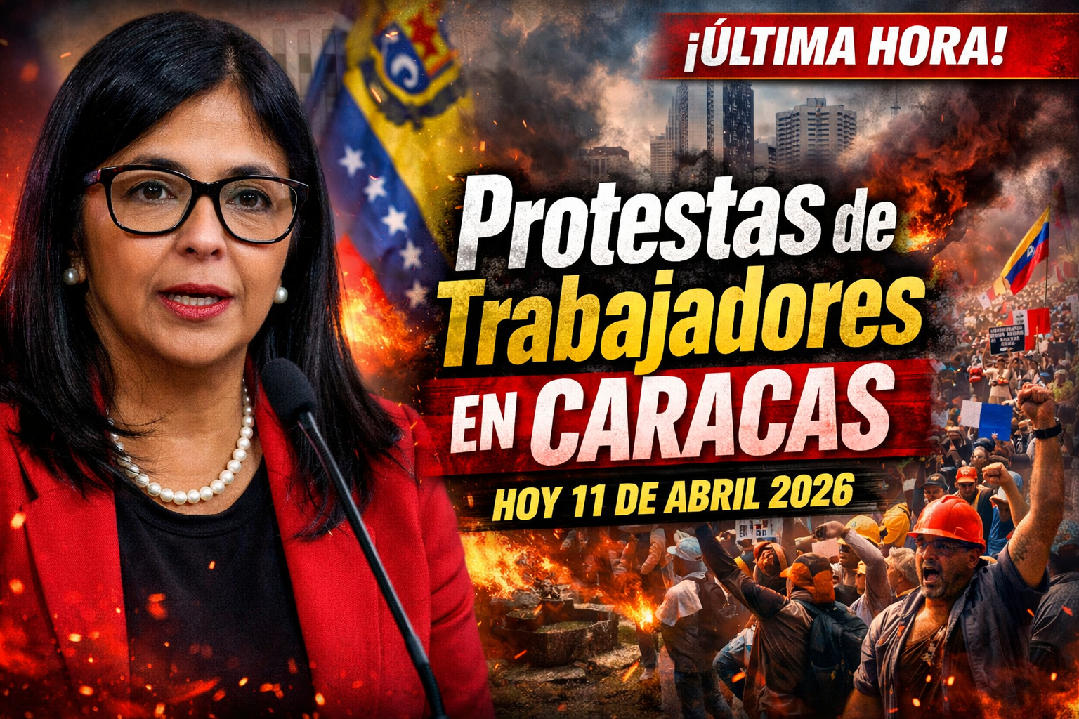 Protestas de trabajadores en Caracas hoy 11 de abril 2026 marchas, represión y exigencias salariales
